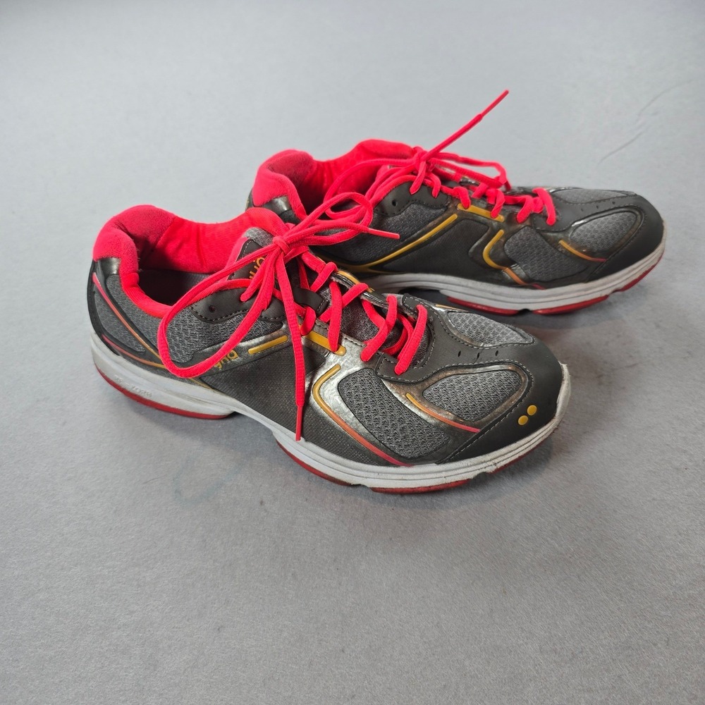 Ryka Devotion Womens Walking Shoes Grey Pink Orange Mesh Sneakers Size 9.5 M